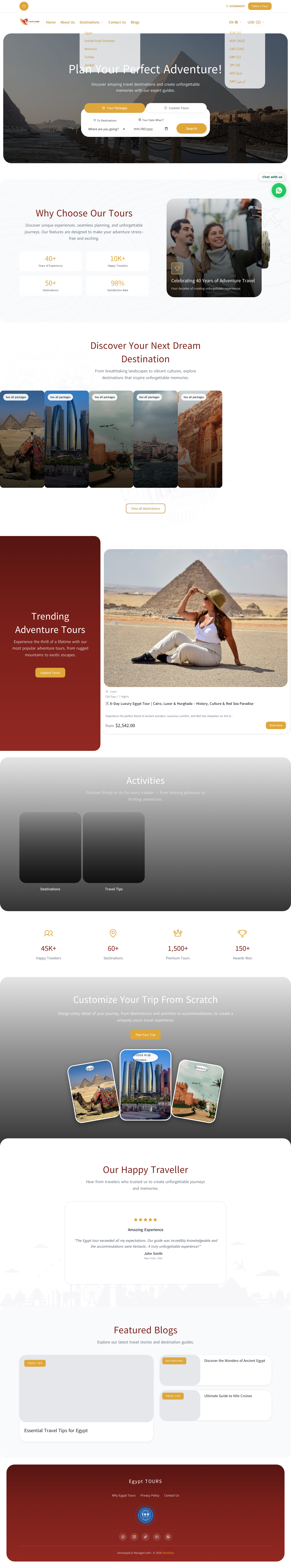 Home - Egypt Tours website preview